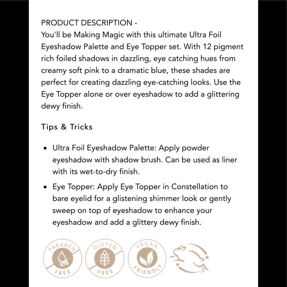 NWT NIB JOUER Ultra foil eyeshadow palette - Picture 5 of 6